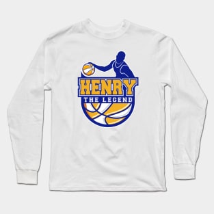 Henry The Legend Basketball Custom Player Your Name Long Sleeve T-Shirt